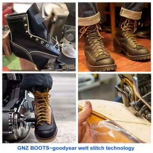 Safety Leather Logger Boots Steel Toe Goodyear Welt Shoes