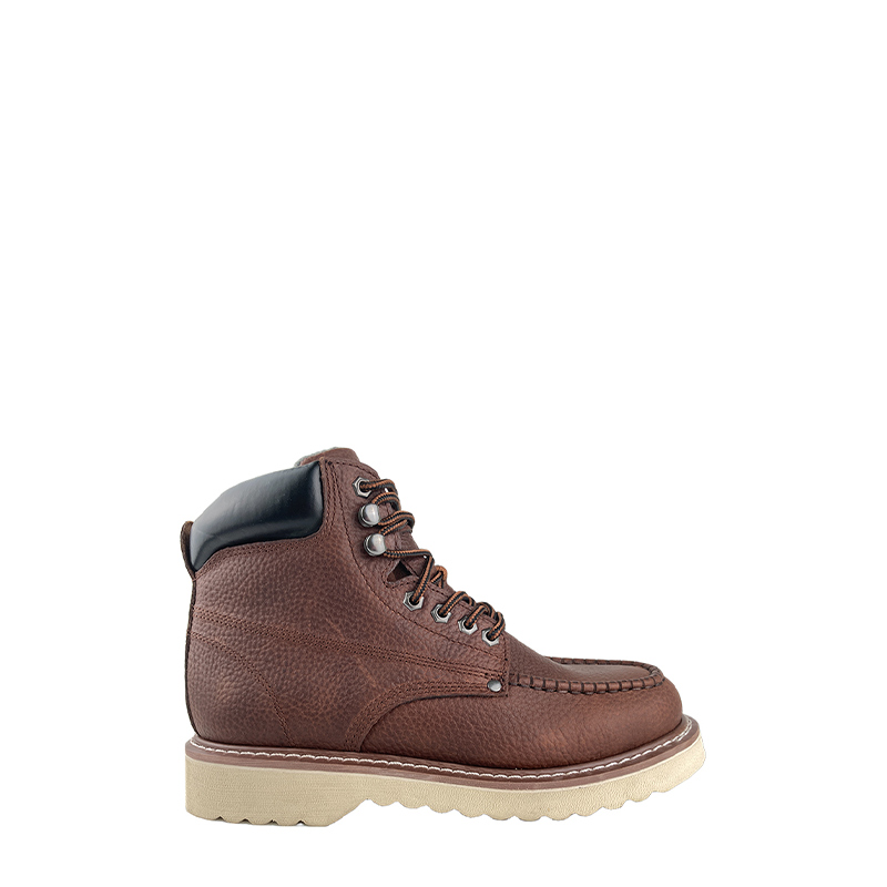 Brown Goodyear Welt Safety Leather Shoes with Steel Toe and Midsole