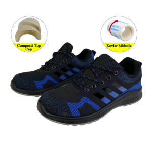 High Strength Flying Fabric Boots Outdoor Production Composite Toe & Kevlar Insole Lightweight Flyknit Safety Shoes