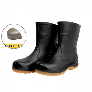 Ankle Wellington PVC Safety Water Boots With Steel Toe And Midsole