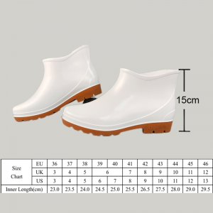 White Low Cut Anti-slip Chef PVC Working Water Boots