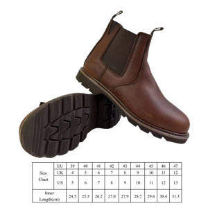 Chelsea Goodyear Safety Leather Boots Slip-on Shoes with Steel Toe