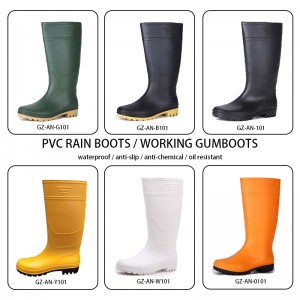 Oil and gas Field Work Boots Orange Farming PVC rain Boots