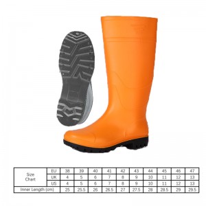 Oil and gas Field Work Boots Orange Farming PVC rain Boots