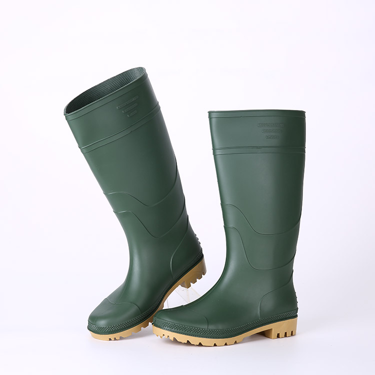 6 green rubber boots