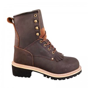 9 inch Logger Safety  Boots with Steel Toe and Steel Midsole