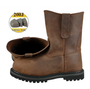 Half Knee Oil Field Working Goodyear Welt Boots With Steel Toe