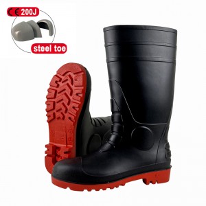 Black High Cut Anti-smash S5 PVC Safety Gum Boots Zapatos De Sequridad