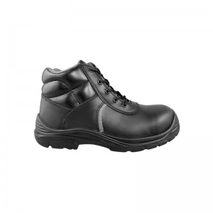 S1P 6 inch Classic PU-sole Injection Black Leather Steel Toe Work Boots