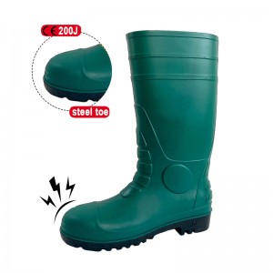 Dark Green Waterproof Steel Toe PVC Work Rubber Boots