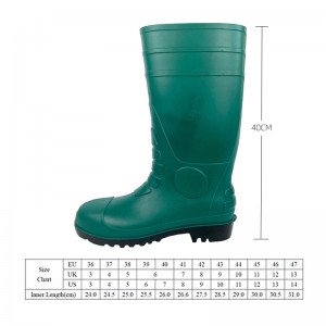 Dark Green Waterproof Steel Toe PVC Work Rubber Boots