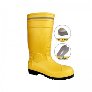 Reflective Top Cut PVC Safety Rain Boots Botas De Lluvia