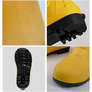 Top Cut Steel Toe Cap PVC Rain Boots Botas De Lluvia