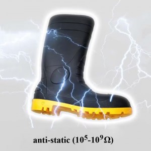 Black Wide Fit Chemical Resistant PVC Work Rain Boots