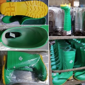 Dark Green Waterproof Steel Toe PVC Work Rubber Boots