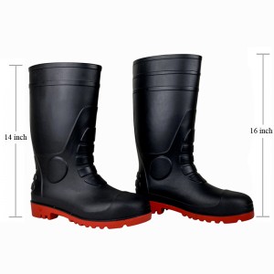 Black High Cut Anti-smash S5 PVC Safety Gum Boots Zapatos De Sequridad