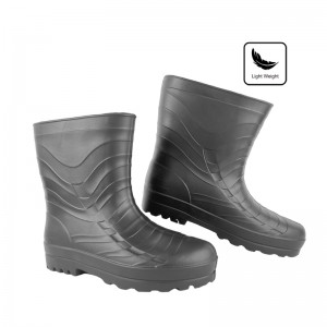 Mens Black Rain boots ankle Waterproof Wide Width Boots